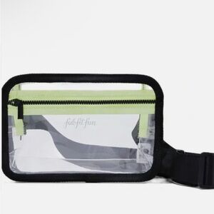 FabFitFun Clear Crossbody Bag with Black and Green Accents